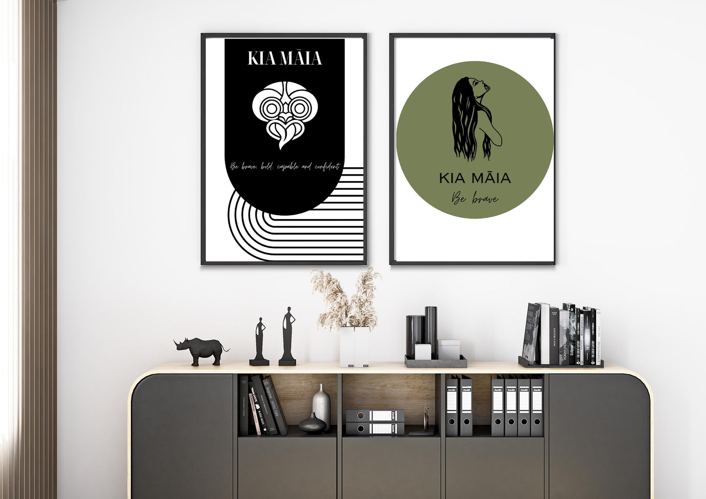 Kia Māia Green Wahine Digital Print Download